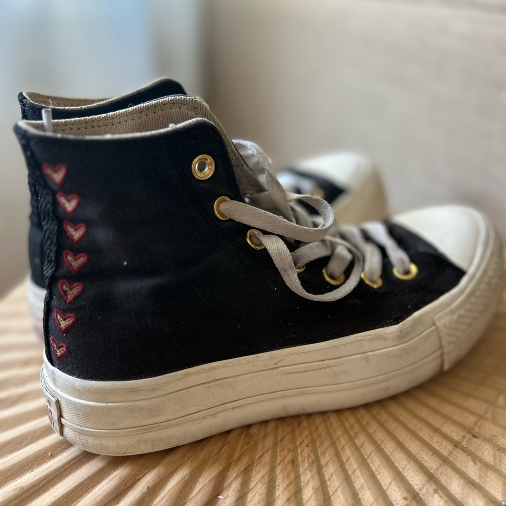Limited edition Chuck Taylor Platform High-Top Sneakers with heart detail
